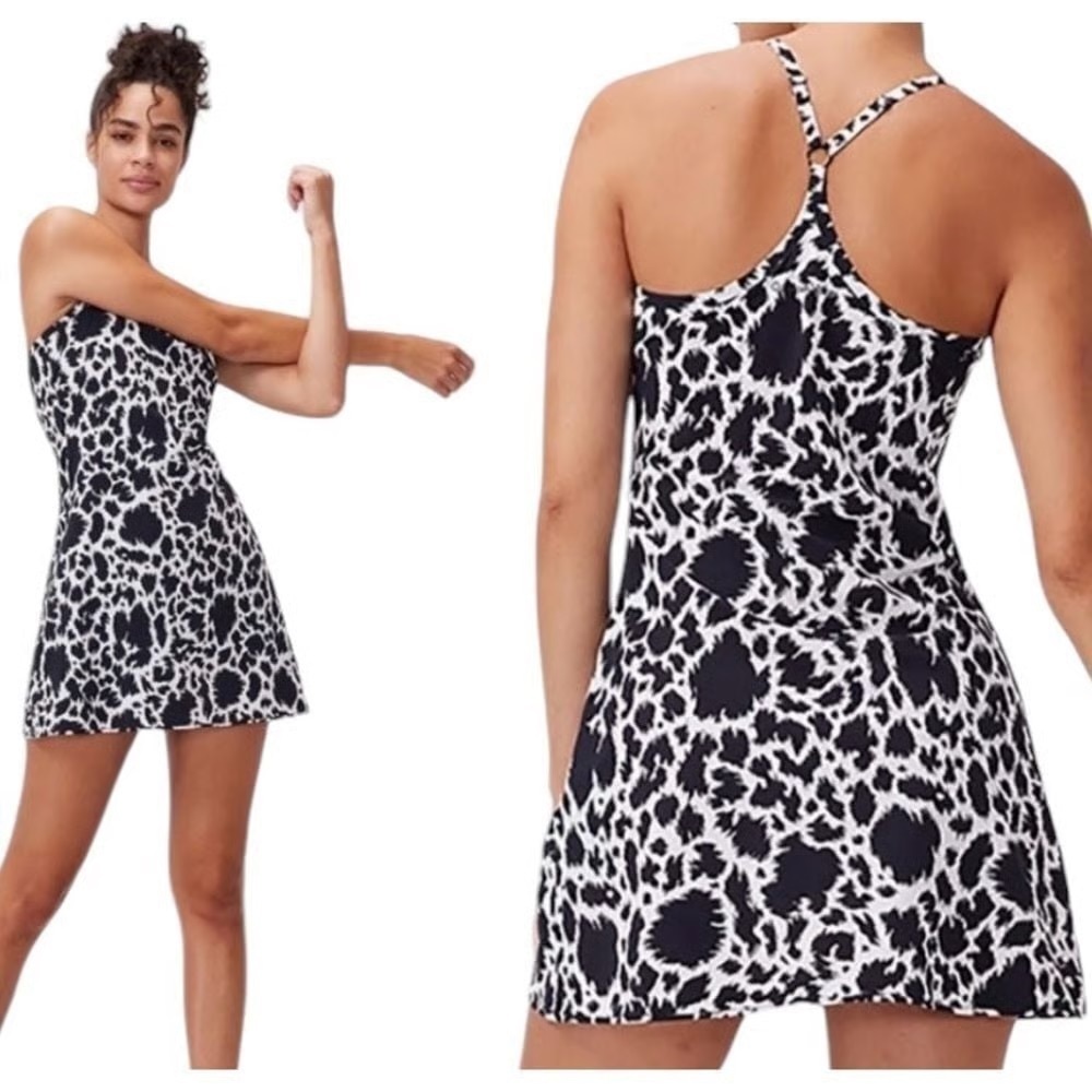Outdoor Voices Black and White Printed Mini Dress